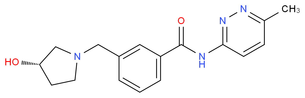 3-{[(3S)-3-hydroxypyrrolidin-1-yl]methyl}-N-(6-methylpyridazin-3-yl)benzamide_分子结构_CAS_)
