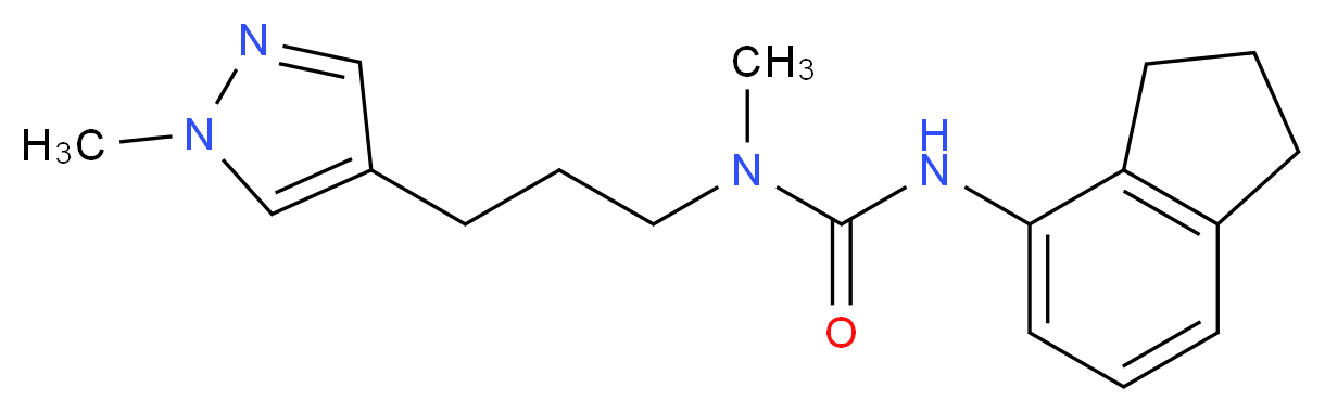 N'-(2,3-dihydro-1H-inden-4-yl)-N-methyl-N-[3-(1-methyl-1H-pyrazol-4-yl)propyl]urea_分子结构_CAS_)