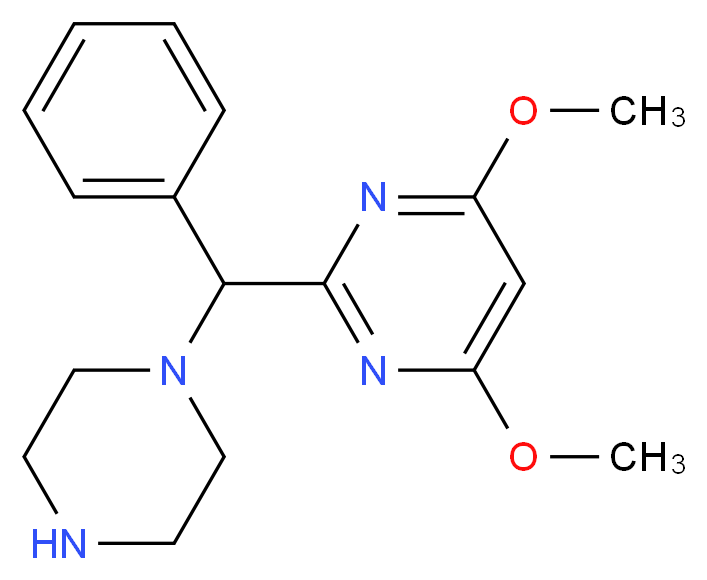 1-[alpha-(4,6-Dimethoxypyrimidin-2-yl)benzyl]piperazine_分子结构_CAS_)