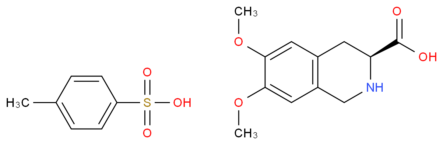 (S)-(-)-1,2,3,4-四氢-6,7-二甲氧基-3-异喹啉羧酸 对甲苯磺酸盐_分子结构_CAS_312623-76-0)