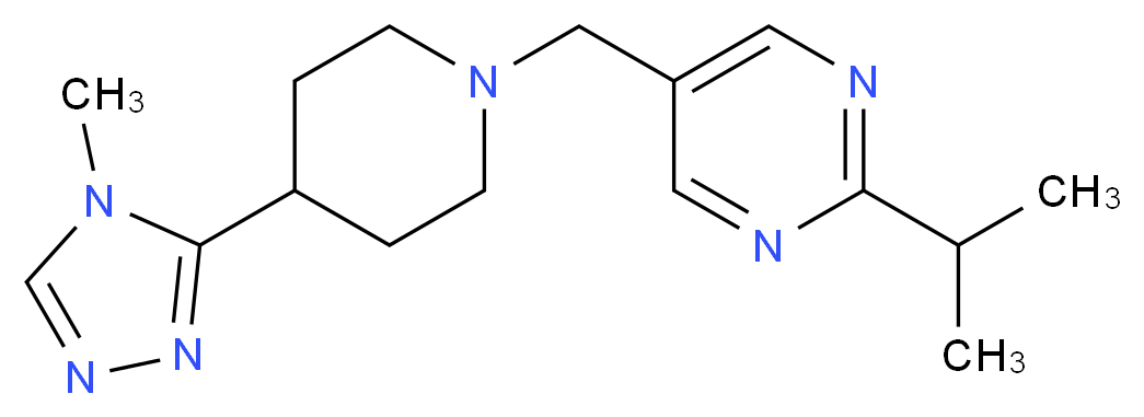 2-isopropyl-5-{[4-(4-methyl-4H-1,2,4-triazol-3-yl)piperidin-1-yl]methyl}pyrimidine_分子结构_CAS_)