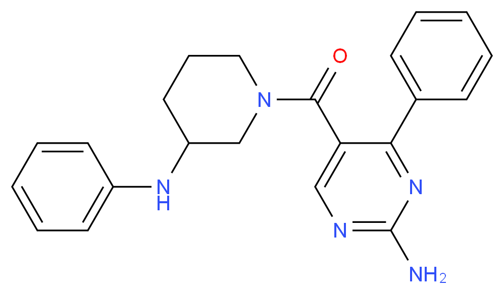 5-[(3-anilino-1-piperidinyl)carbonyl]-4-phenyl-2-pyrimidinamine_分子结构_CAS_)