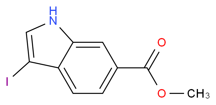 methyl 3-iodo-1H-indole-6-carboxylate_分子结构_CAS_850374-98-0