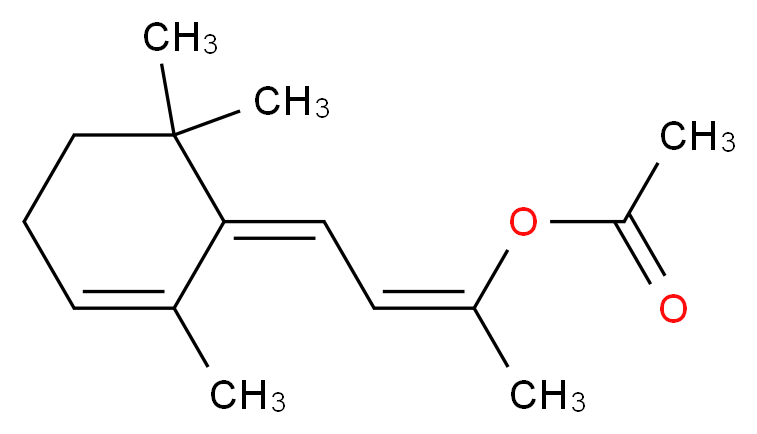 (2Z)-4-[(1Z)-2,6,6-trimethylcyclohex-2-en-1-ylidene]but-2-en-2-yl acetate_分子结构_CAS_61693-39-8