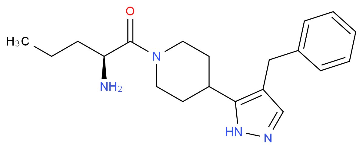 ((1S)-1-{[4-(4-benzyl-1H-pyrazol-5-yl)piperidin-1-yl]carbonyl}butyl)amine_分子结构_CAS_)