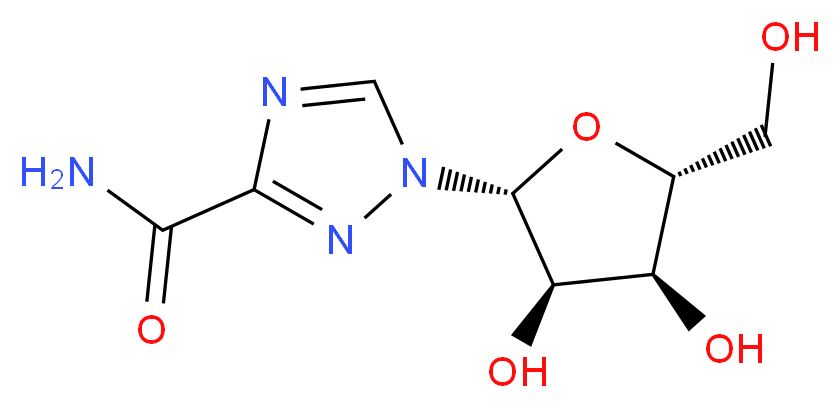 1-[(2R,3R,4S,5R)-3,4-dihydroxy-5-(hydroxymethyl)oxolan-2-yl]-1H-1,2,4-triazole-3-carboxamide_分子结构_CAS_36791-04-5