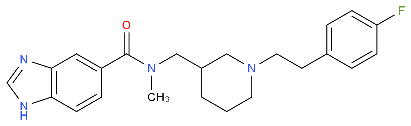 N-({1-[2-(4-fluorophenyl)ethyl]-3-piperidinyl}methyl)-N-methyl-1H-benzimidazole-5-carboxamide_分子结构_CAS_)