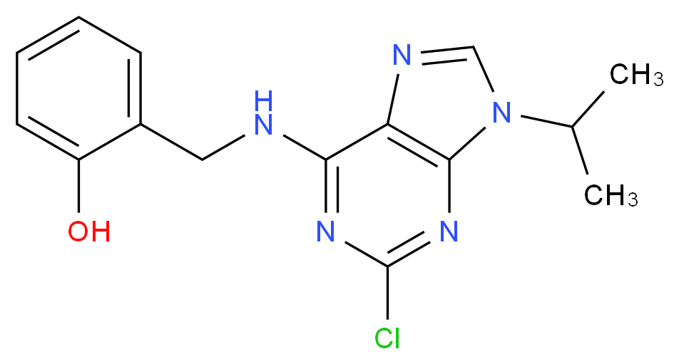 2-Chloro-6-(2-hydroxybenzylamino)-9-isopropylpurine_分子结构_CAS_500568-72-9)