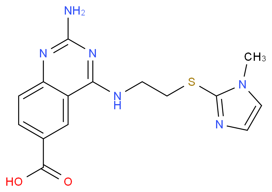 2-amino-4-({2-[(1-methyl-1H-imidazol-2-yl)thio]ethyl}amino)quinazoline-6-carboxylic acid_分子结构_CAS_)