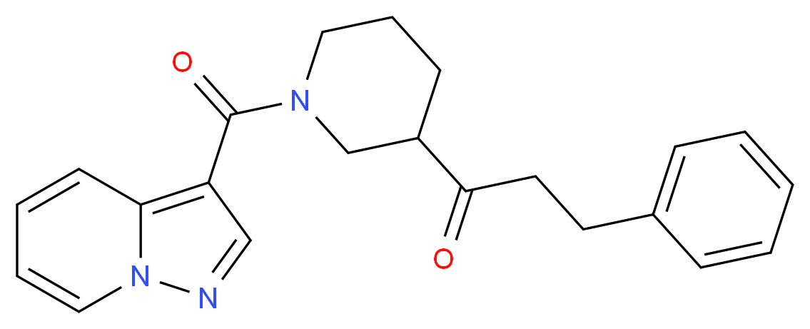 3-phenyl-1-[1-(pyrazolo[1,5-a]pyridin-3-ylcarbonyl)-3-piperidinyl]-1-propanone_分子结构_CAS_)