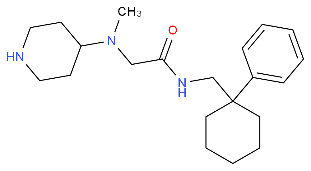 N~2~-methyl-N~1~-[(1-phenylcyclohexyl)methyl]-N~2~-piperidin-4-ylglycinamide_分子结构_CAS_)