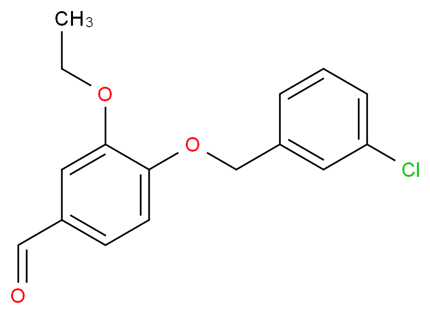 4-[(3-chlorophenyl)methoxy]-3-ethoxybenzaldehyde_分子结构_CAS_384857-22-1