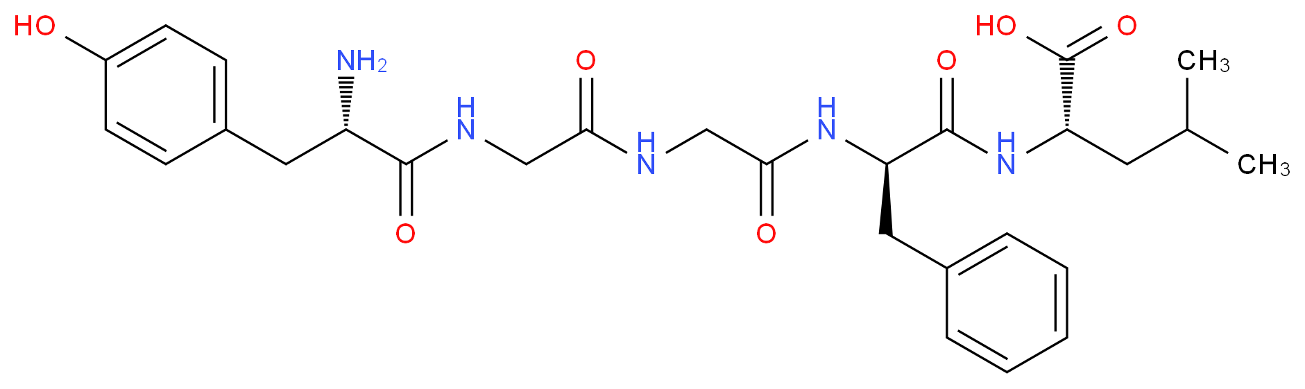 (2S)-2-[(2R)-2-(2-{2-[(2S)-2-amino-3-(4-hydroxyphenyl)propanamido]acetamido}acetamido)-3-phenylpropanamido]-4-methylpentanoic acid_分子结构_CAS_58822-25-6