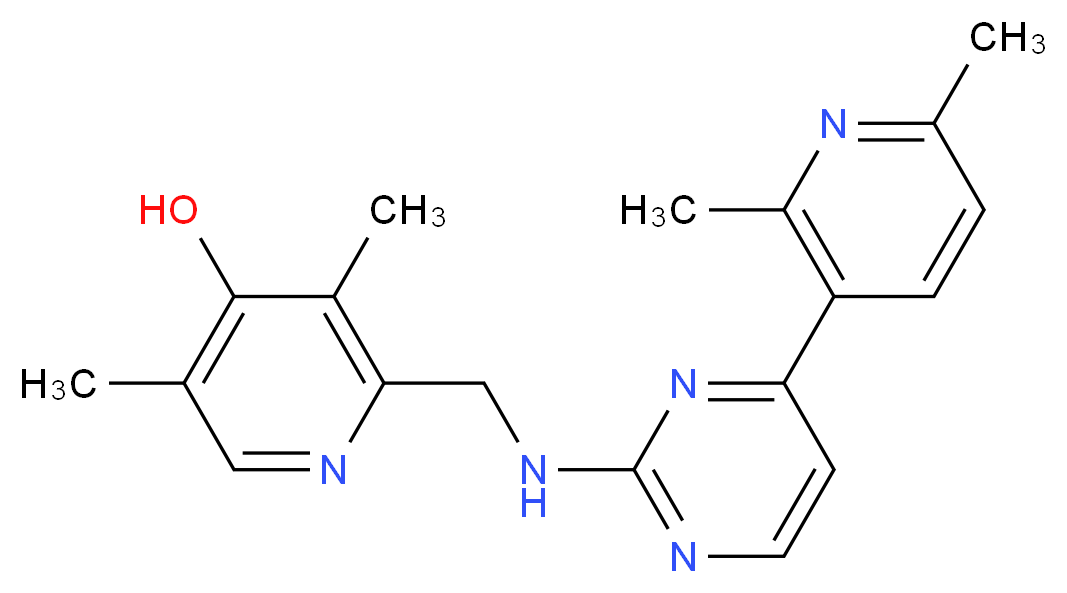 2-({[4-(2,6-dimethylpyridin-3-yl)pyrimidin-2-yl]amino}methyl)-3,5-dimethylpyridin-4-ol_分子结构_CAS_)