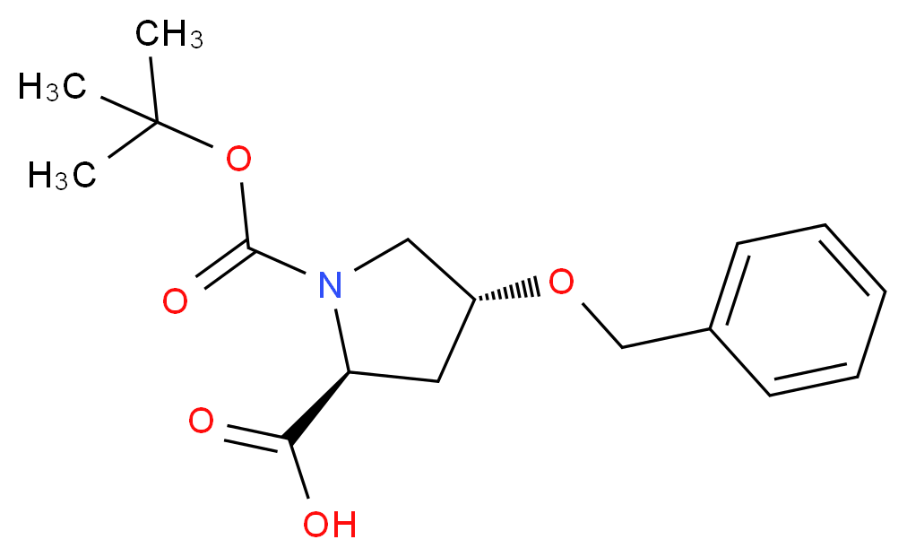 (2S,4R)-4-(benzyloxy)-1-[(tert-butoxy)carbonyl]pyrrolidine-2-carboxylic acid_分子结构_CAS_54631-81-1