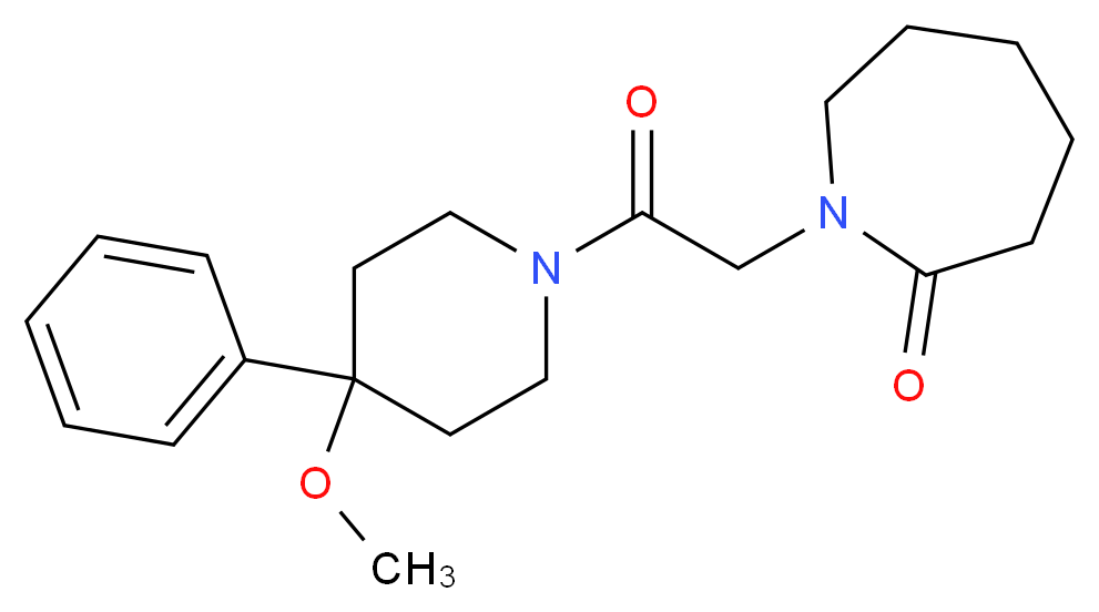 1-[2-(4-methoxy-4-phenylpiperidin-1-yl)-2-oxoethyl]azepan-2-one_分子结构_CAS_)