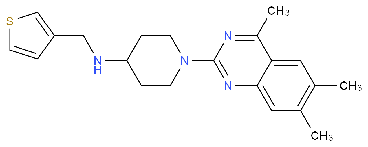 N-(3-thienylmethyl)-1-(4,6,7-trimethyl-2-quinazolinyl)-4-piperidinamine_分子结构_CAS_)