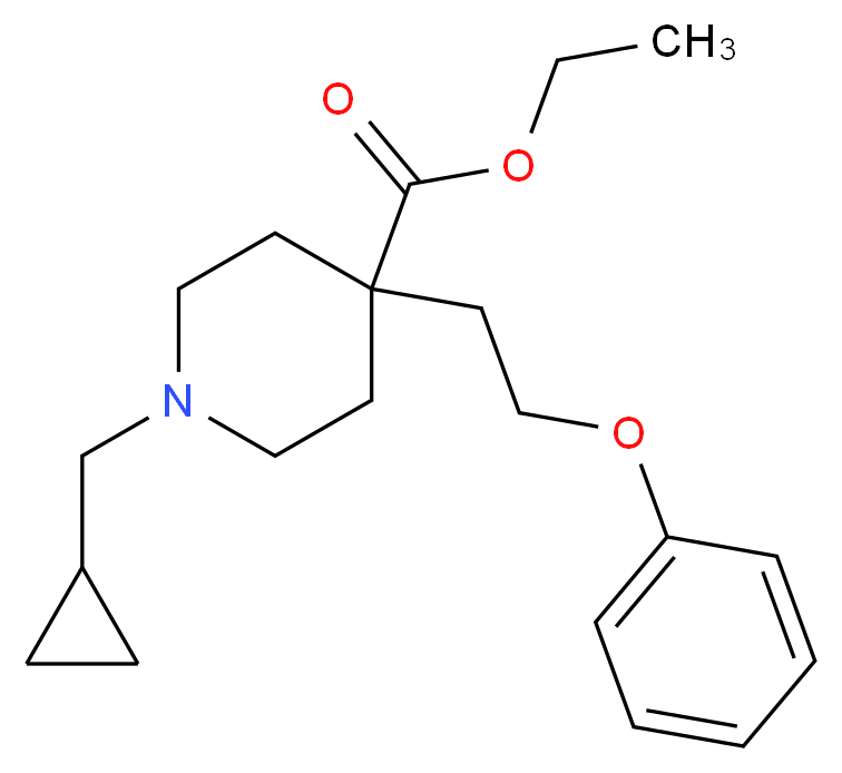 ethyl 1-(cyclopropylmethyl)-4-(2-phenoxyethyl)-4-piperidinecarboxylate_分子结构_CAS_)