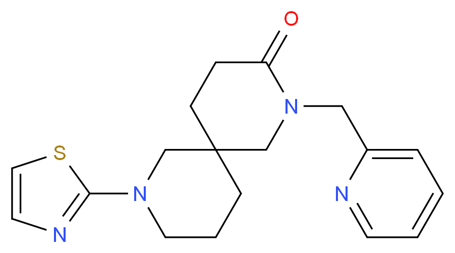 2-(pyridin-2-ylmethyl)-8-(1,3-thiazol-2-yl)-2,8-diazaspiro[5.5]undecan-3-one_分子结构_CAS_)
