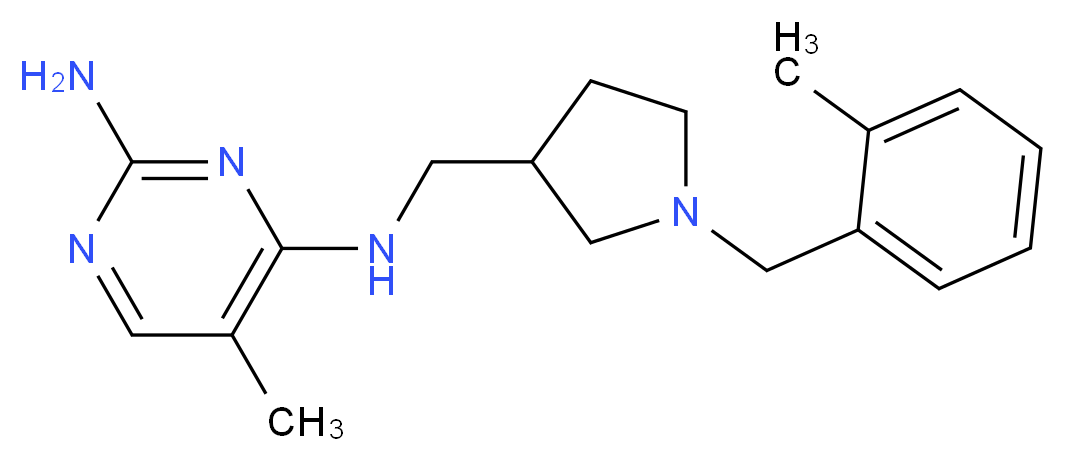 5-methyl-N~4~-{[1-(2-methylbenzyl)pyrrolidin-3-yl]methyl}pyrimidine-2,4-diamine_分子结构_CAS_)