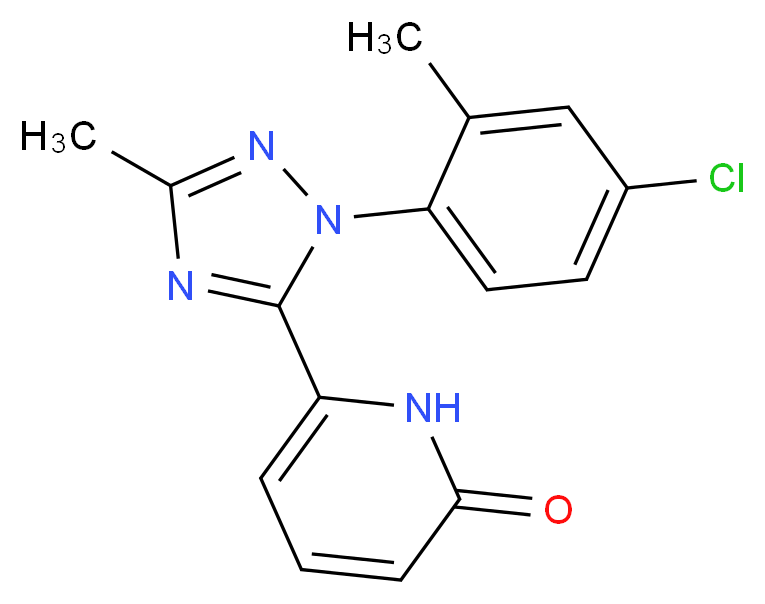 6-[1-(4-chloro-2-methylphenyl)-3-methyl-1H-1,2,4-triazol-5-yl]pyridin-2(1H)-one_分子结构_CAS_)