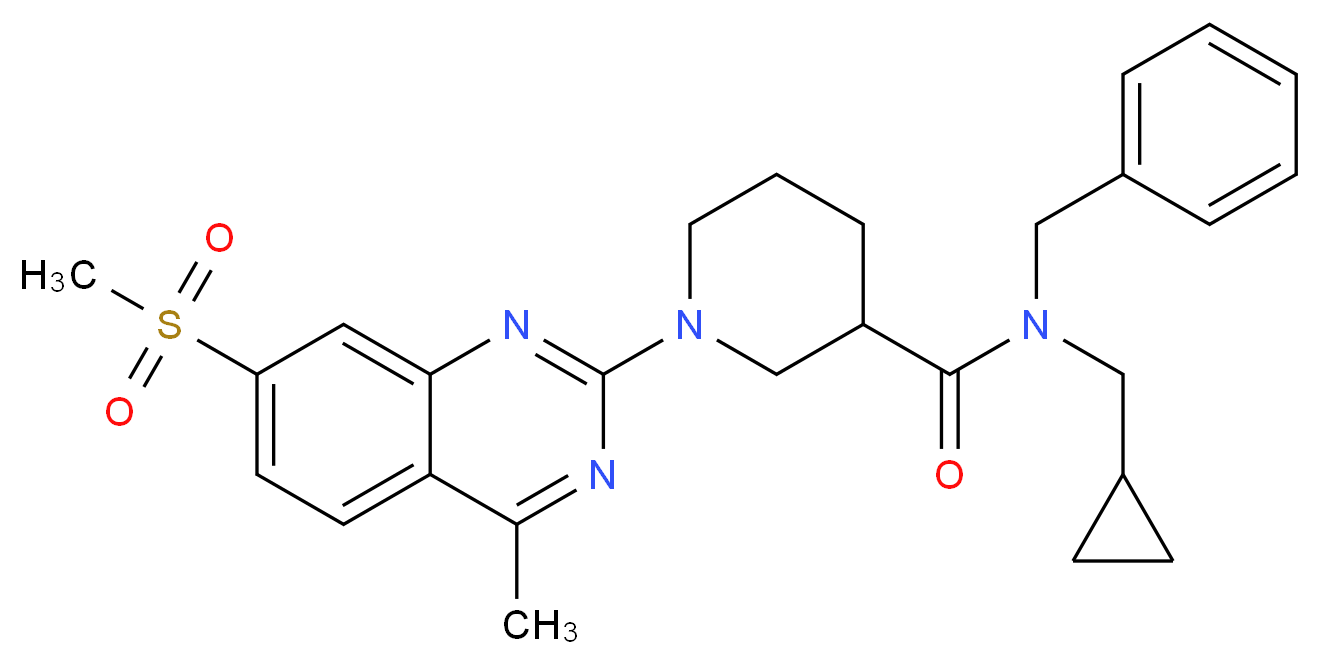 N-benzyl-N-(cyclopropylmethyl)-1-[4-methyl-7-(methylsulfonyl)-2-quinazolinyl]-3-piperidinecarboxamide_分子结构_CAS_)