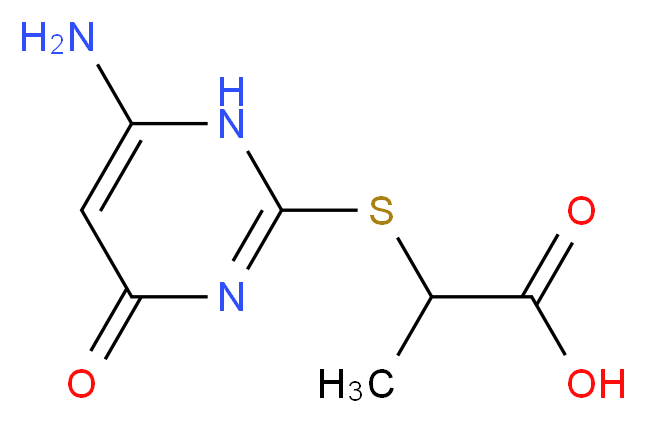 2-[(6-amino-4-oxo-1,4-dihydropyrimidin-2-yl)sulfanyl]propanoic acid_分子结构_CAS_532954-30-6