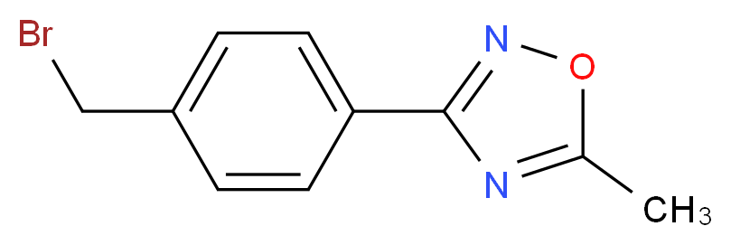 3-(4-(Bromomethyl)phenyl)-5-methyl-1,2,4-oxadiazole_分子结构_CAS_256956-42-0)