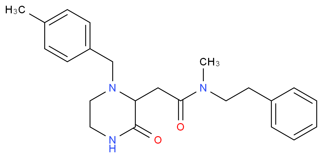 N-methyl-2-[1-(4-methylbenzyl)-3-oxo-2-piperazinyl]-N-(2-phenylethyl)acetamide_分子结构_CAS_)