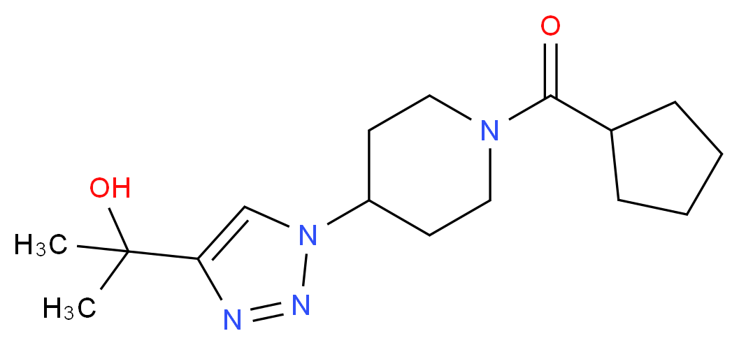 2-{1-[1-(cyclopentylcarbonyl)piperidin-4-yl]-1H-1,2,3-triazol-4-yl}propan-2-ol_分子结构_CAS_)
