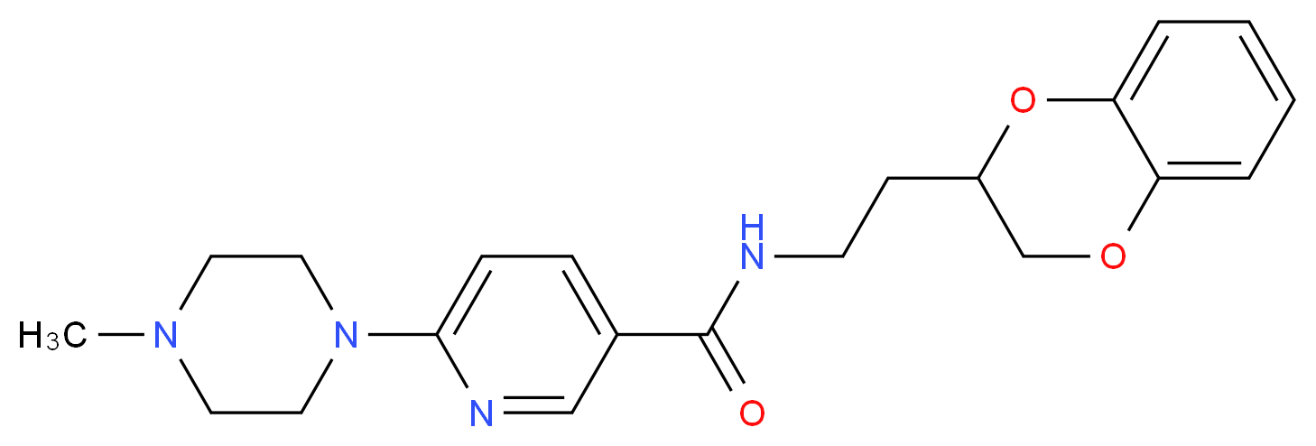 N-[2-(2,3-dihydro-1,4-benzodioxin-2-yl)ethyl]-6-(4-methyl-1-piperazinyl)nicotinamide_分子结构_CAS_)