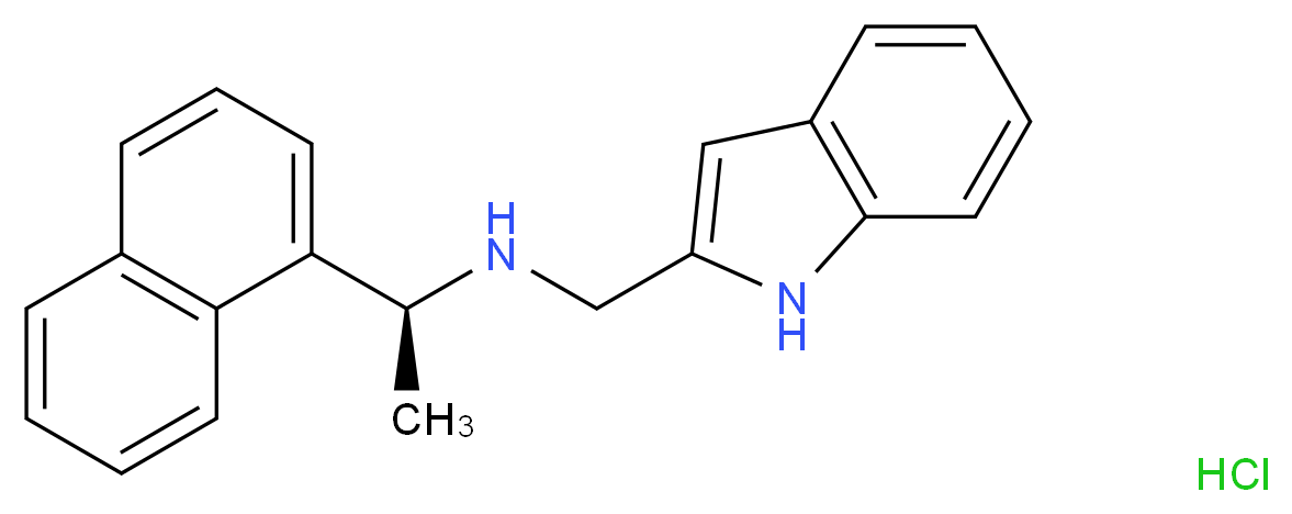 (1H-indol-2-ylmethyl)[(1S)-1-(naphthalen-1-yl)ethyl]amine hydrochloride_分子结构_CAS_728930-30-1