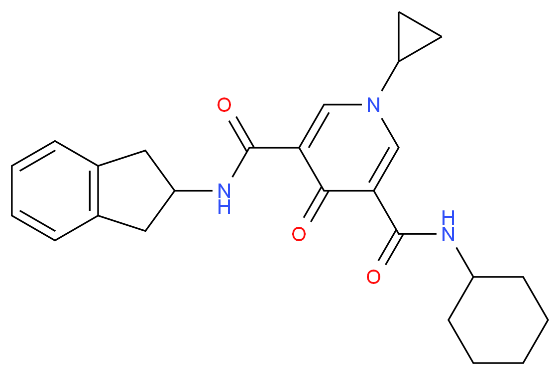 N-cyclohexyl-1-cyclopropyl-N'-(2,3-dihydro-1H-inden-2-yl)-4-oxo-1,4-dihydro-3,5-pyridinedicarboxamide_分子结构_CAS_)