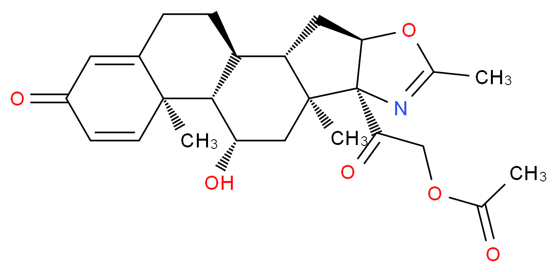 2-[(1S,2S,4R,8S,9S,11S,12S,13R)-11-hydroxy-6,9,13-trimethyl-16-oxo-5-oxa-7-azapentacyclo[10.8.0.0^{2,9}.0^{4,8}.0^{13,18}]icosa-6,14,17-trien-8-yl]-2-oxoethyl acetate_分子结构_CAS_14484-47-0