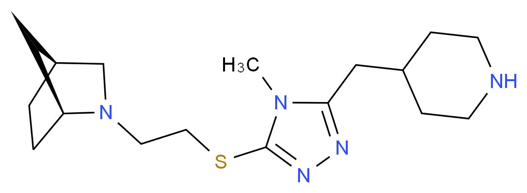 (1S*,4S*)-2-(2-{[4-methyl-5-(piperidin-4-ylmethyl)-4H-1,2,4-triazol-3-yl]thio}ethyl)-2-azabicyclo[2.2.1]heptane_分子结构_CAS_)