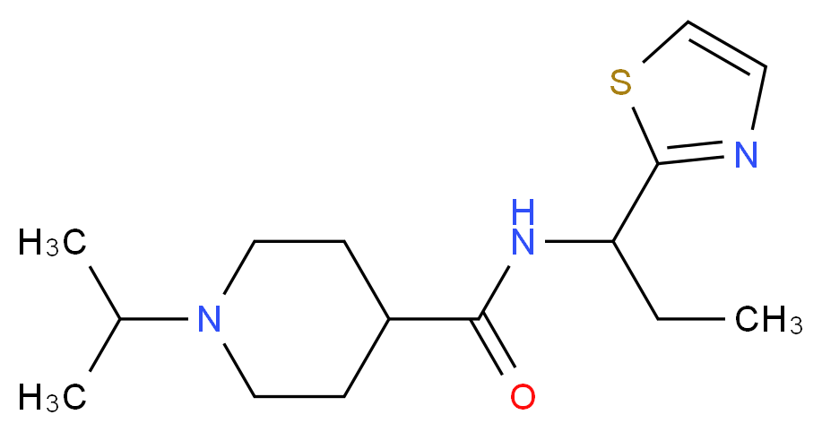 1-isopropyl-N-[1-(1,3-thiazol-2-yl)propyl]-4-piperidinecarboxamide_分子结构_CAS_)