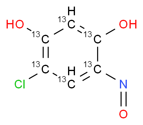 4-chloro-6-nitroso(1,2,3,4,5,6-<sup>1</sup><sup>3</sup>C<sub>6</sub>)benzene-1,3-diol_分子结构_CAS_953390-33-5