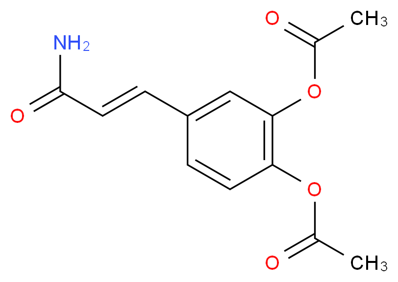 2-(acetyloxy)-4-[(1E)-2-carbamoyleth-1-en-1-yl]phenyl acetate_分子结构_CAS_129488-34-2