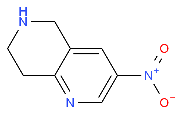 3-nitro-5,6,7,8-tetrahydro-1,6-naphthyridine_分子结构_CAS_1187928-81-9