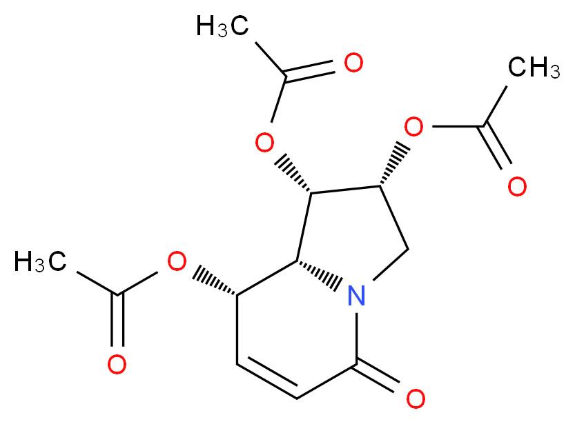 (1S,2R,8R,8aR)-1,2,8-Triacetoxy-1,2,3,5,8,8a-hexahydro-5-oxyindolizine_分子结构_CAS_149913-46-2)