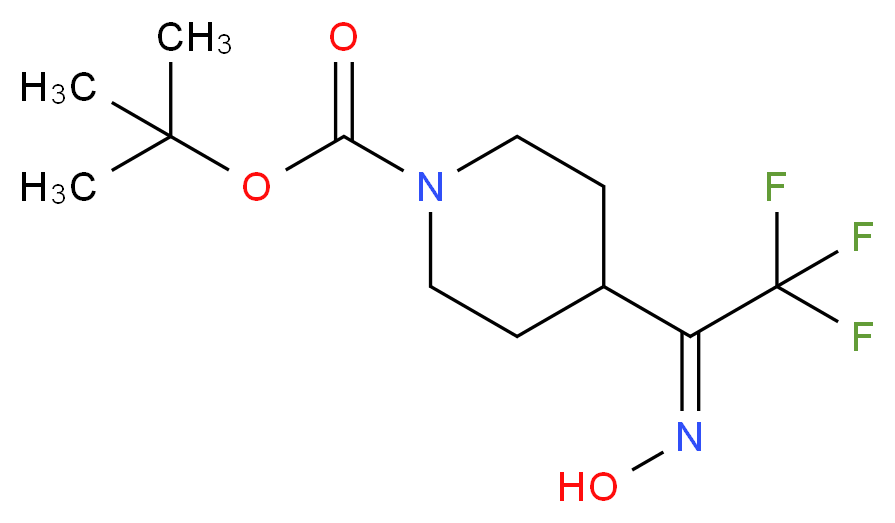 tert-Butyl 4-(2,2,2-Trifluoro-1-(hydroxyimino)-ethyl)piperidine-1-carboxylate_分子结构_CAS_1313739-03-5)