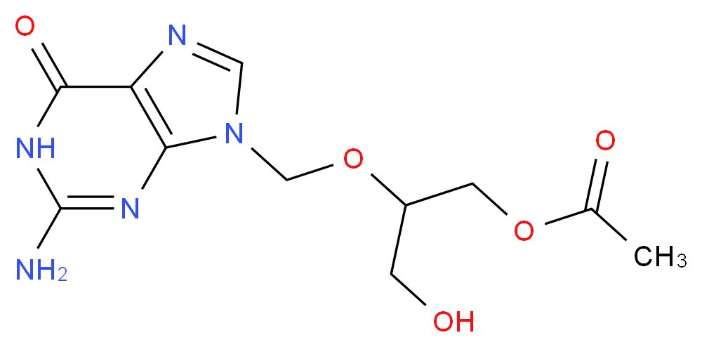 2-[(2-amino-6-oxo-6,9-dihydro-1H-purin-9-yl)methoxy]-3-hydroxypropyl acetate_分子结构_CAS_88110-89-8