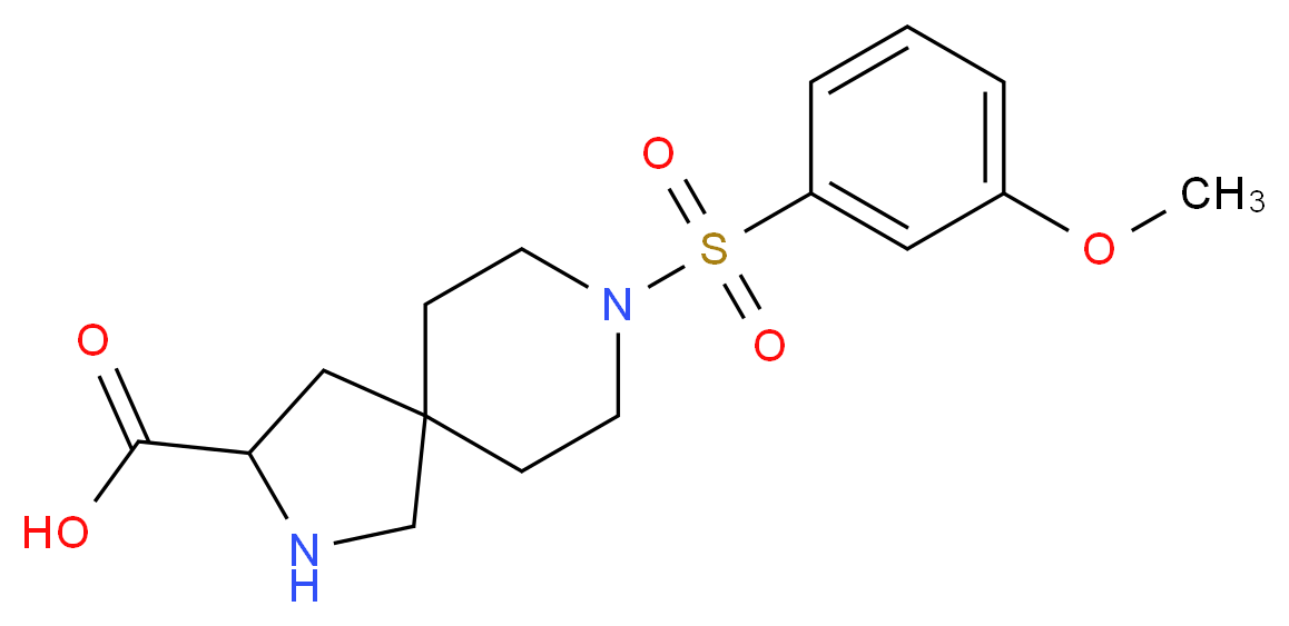 8-[(3-methoxyphenyl)sulfonyl]-2,8-diazaspiro[4.5]decane-3-carboxylic acid_分子结构_CAS_)