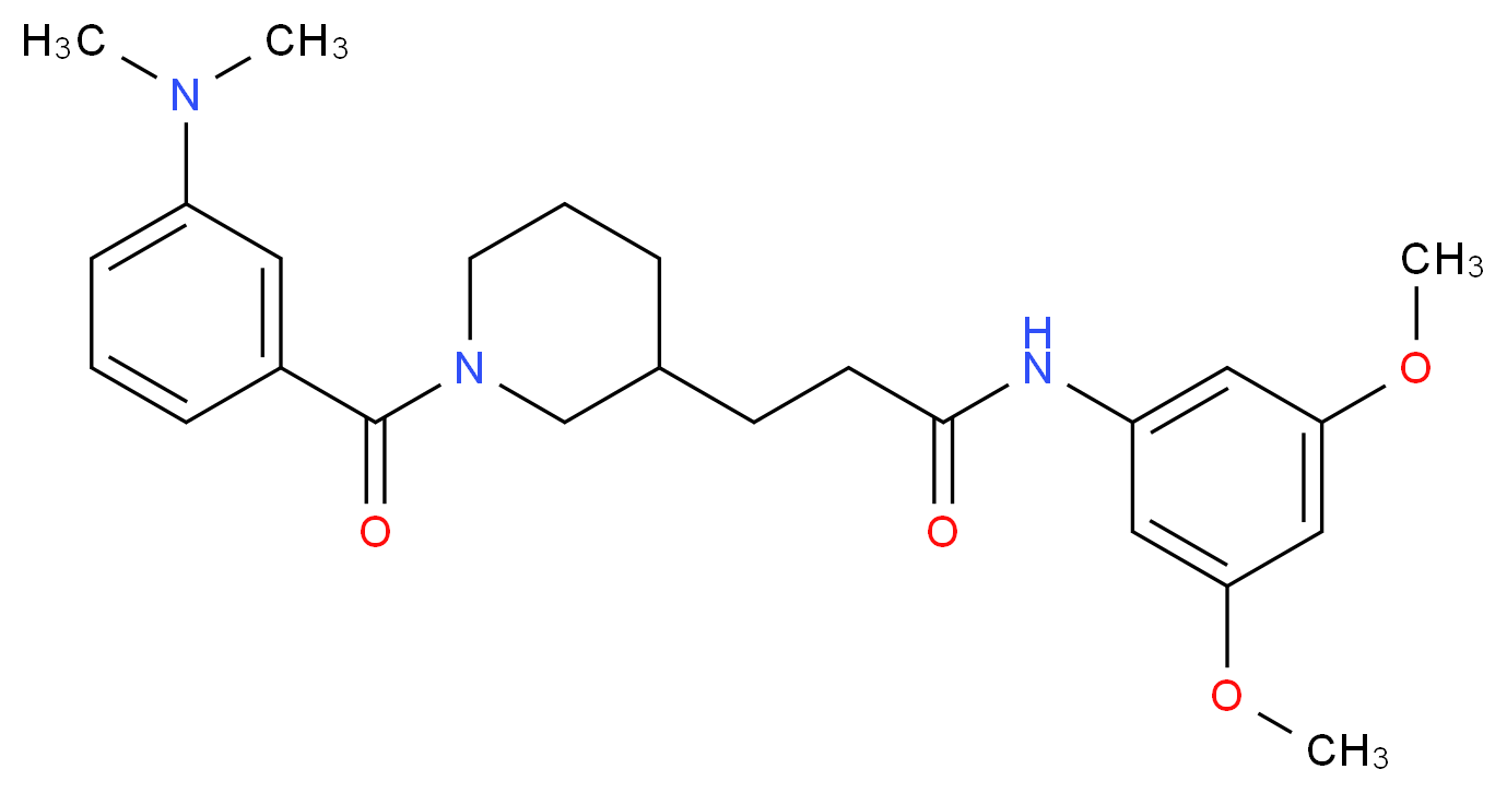 N-(3,5-dimethoxyphenyl)-3-{1-[3-(dimethylamino)benzoyl]-3-piperidinyl}propanamide_分子结构_CAS_)