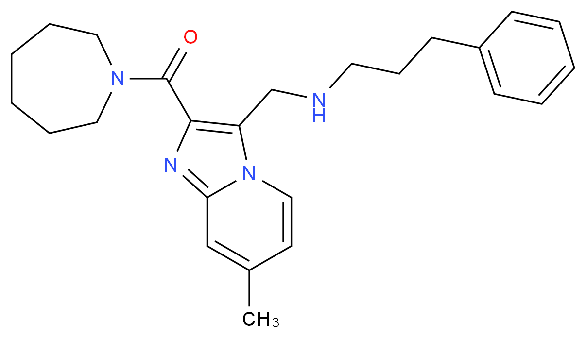 N-{[2-(1-azepanylcarbonyl)-7-methylimidazo[1,2-a]pyridin-3-yl]methyl}-3-phenyl-1-propanamine_分子结构_CAS_)