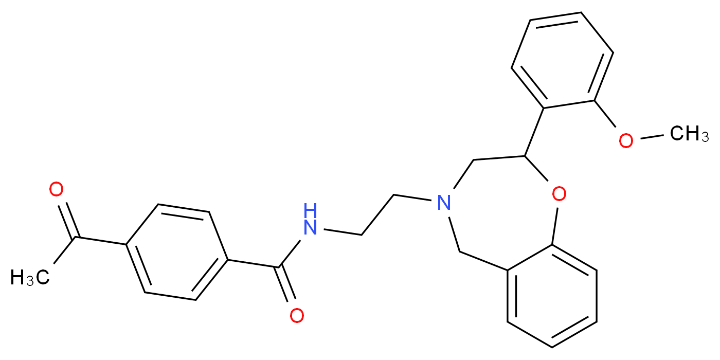 4-acetyl-N-{2-[2-(2-methoxyphenyl)-2,3-dihydro-1,4-benzoxazepin-4(5H)-yl]ethyl}benzamide_分子结构_CAS_)