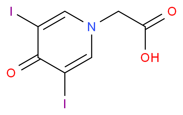 2-(3,5-diiodo-4-oxo-1,4-dihydropyridin-1-yl)acetic acid_分子结构_CAS_101-29-1