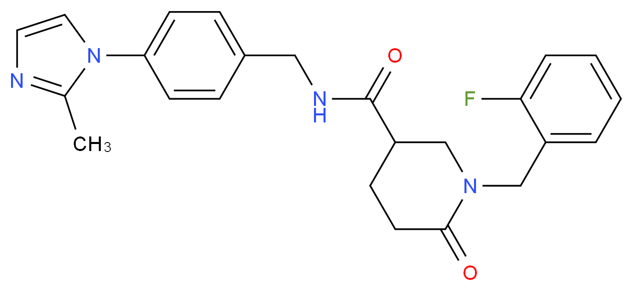 1-(2-fluorobenzyl)-N-[4-(2-methyl-1H-imidazol-1-yl)benzyl]-6-oxo-3-piperidinecarboxamide_分子结构_CAS_)