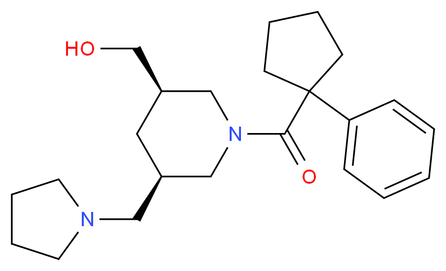 [(3R*,5R*)-1-[(1-phenylcyclopentyl)carbonyl]-5-(pyrrolidin-1-ylmethyl)piperidin-3-yl]methanol_分子结构_CAS_)