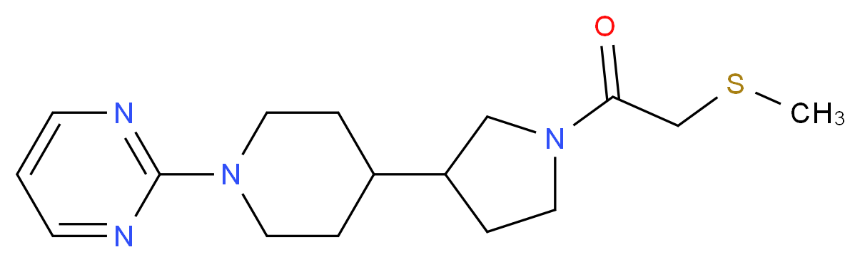2-(4-{1-[(methylthio)acetyl]-3-pyrrolidinyl}-1-piperidinyl)pyrimidine_分子结构_CAS_)